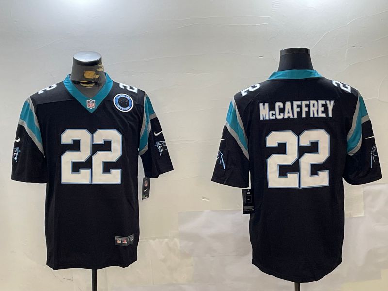 Men Carolina Panthers #22 Mccaffrey Black Second generation 2024 Nike Limited NFL Jersey style 2->carolina panthers->NFL Jersey